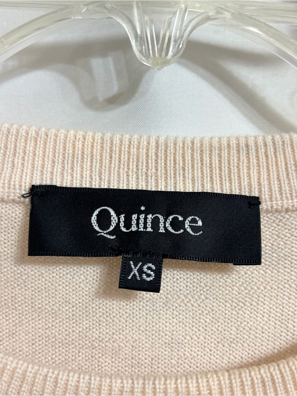 Quince Merino Wool Preppy Crew Neck Sweater XS Beige Minimalist Luxury Old Money - Picture 6 of 7